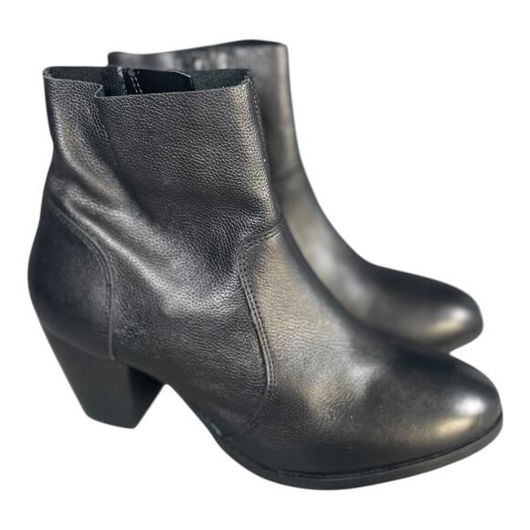 Diba Women’s Black Leather Ankle Boots Size-7.5M - Picture 1 of 9